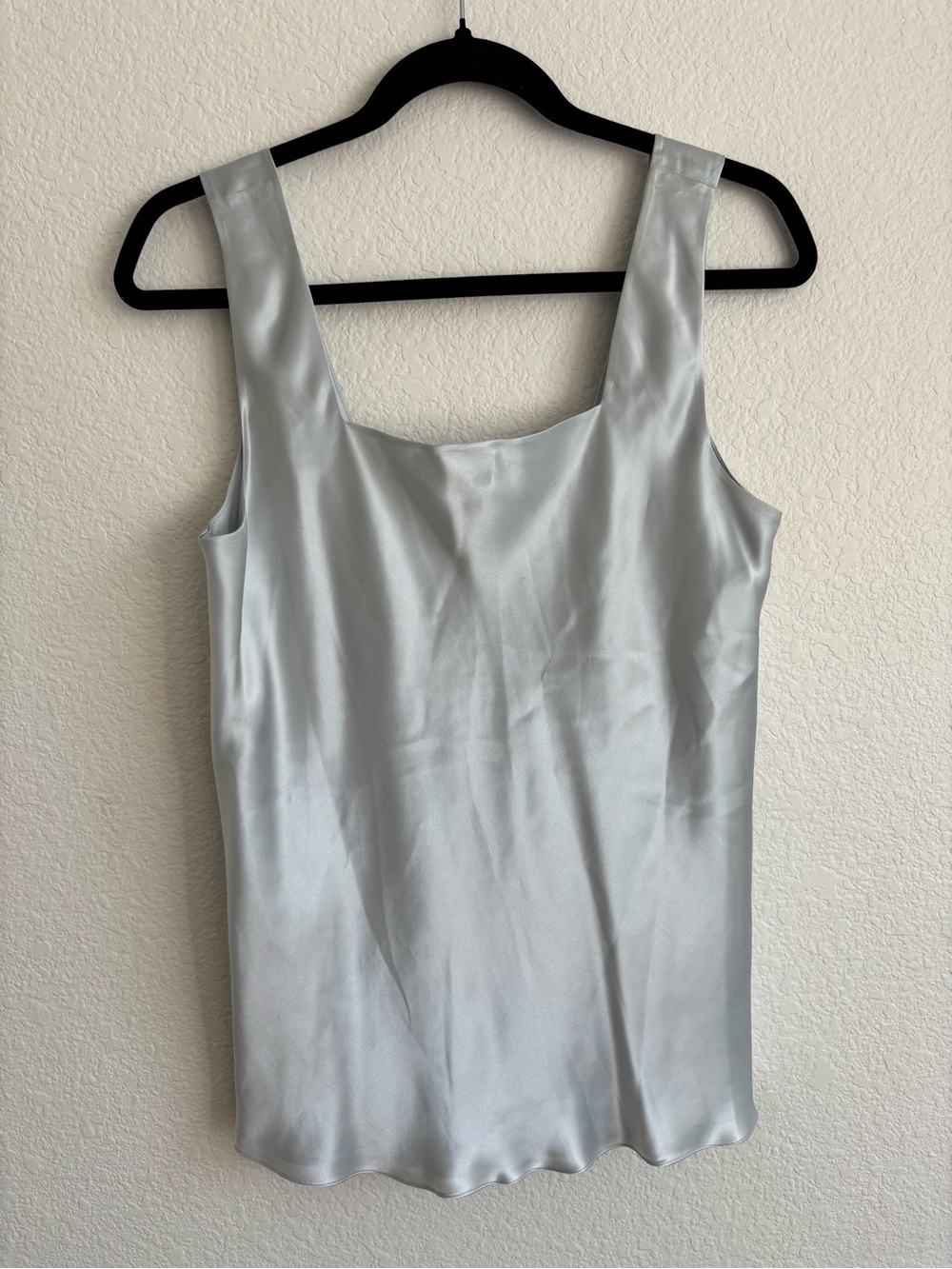 Vintage Y2K soft girl minimalist classic silk tank - blue